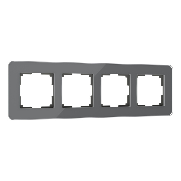 Elite Рамка из стекла на 4 поста графит Werkel