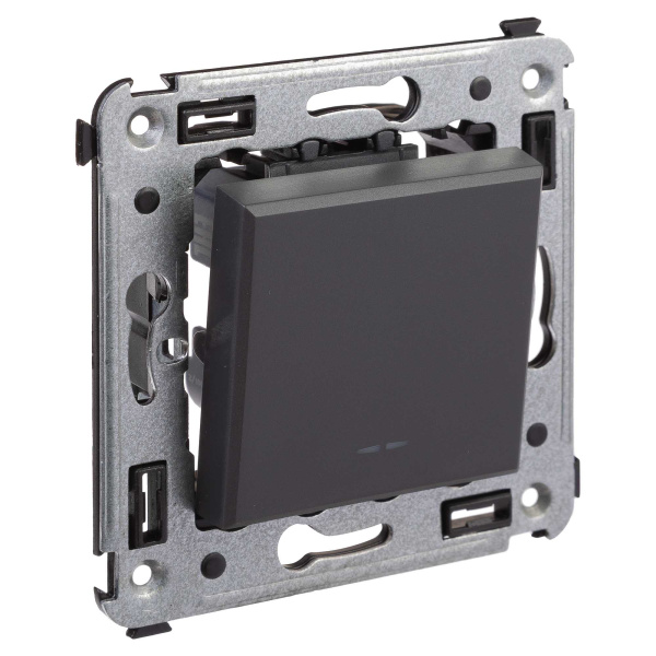 Выключатель одноклавишный в стену, "Avanti", "Черный матовый" DKC