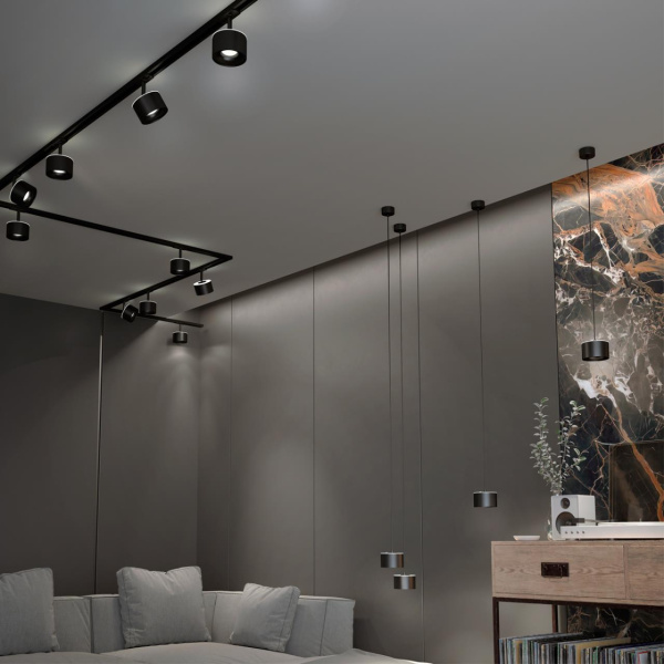 Св-к трековый с перекл.цв.темп.IP20 LED 3000К/4000К/6000К 12W вниз+3W вверх черный NOVOTECH