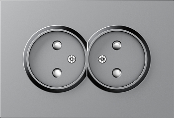 Donel A07 матовый серый накладка для розетки 2-й без заземления, со шторками 16A 250 В~,серия DB