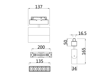 Светильник трековый 11Вт 4000K Черный IP20 Points TR015-2-10W4K-B Technical