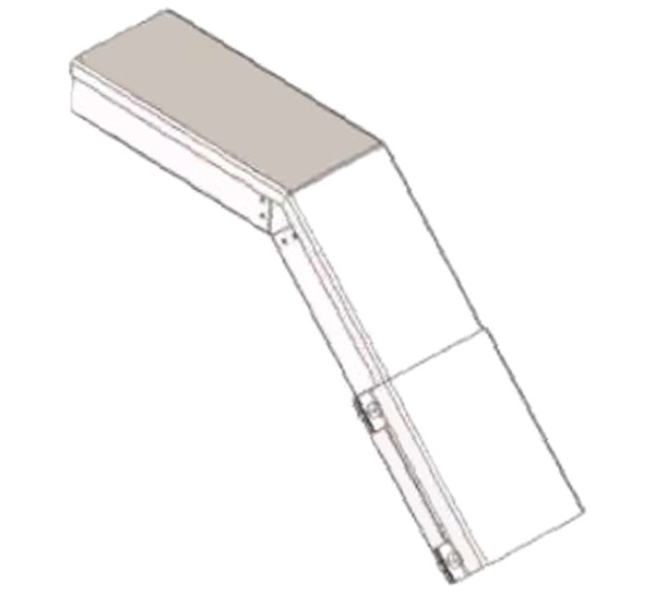 Короб для поворота трассы вниз на 45 У1118 200х100-45 УХЛ1, оцинкованный лист, S1,0