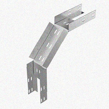 Лоток перфорированный КС 75х50-90 УХЛ1 для поворота трассы вниз на 90, оцинкованный лист S1,5
