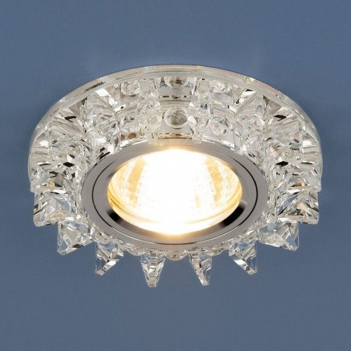 Точечный светодиодный светильник с хрусталем 1*G5.3 зеркальный, серебряный IP20 (a031519) Elektrostandard фото 4