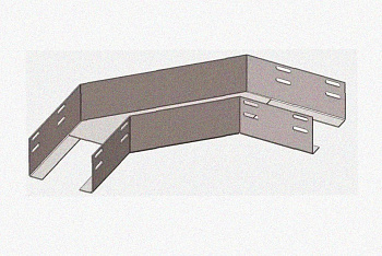 Лоток угловой замковый глухой КГЗГ 500х60-90 УХЛ1 поворот на 90, горячее цинкование, S1,5