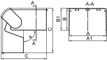 NEAV 150x80 Угол внешний изменяемый (70-120°) DKC