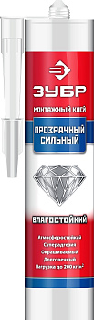 Клей монтажный, суперсильный, прозрачный, 300мл ЗУБР