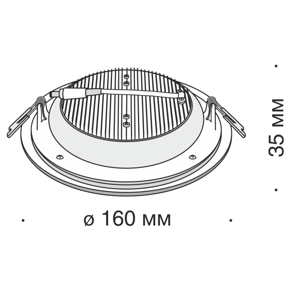 Встраиваемый светильник 12Вт 3000K Белый IP20 Han DL304-L12W Technical
