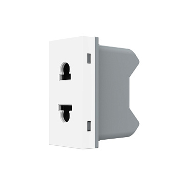 Розетка с защитными шторками белая (механизм) Livolo