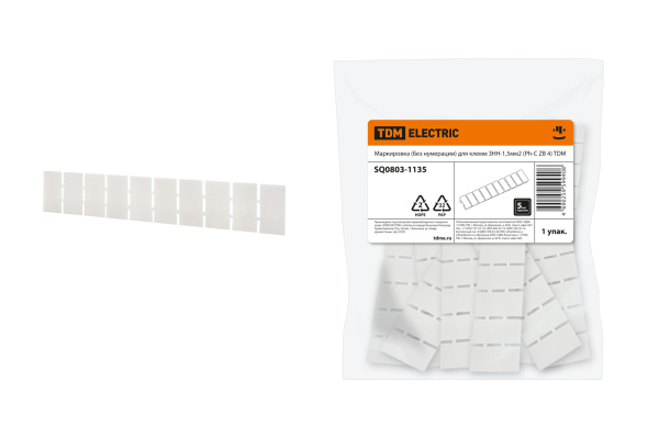 Маркировка (без нумерации) для клемм ЗНН-1,5мм2 (Ph-C ZB 4) TDM Маркировка (без нумерации) для клемм ЗНН-1,5мм2 (Ph-C ZB 4) TDM