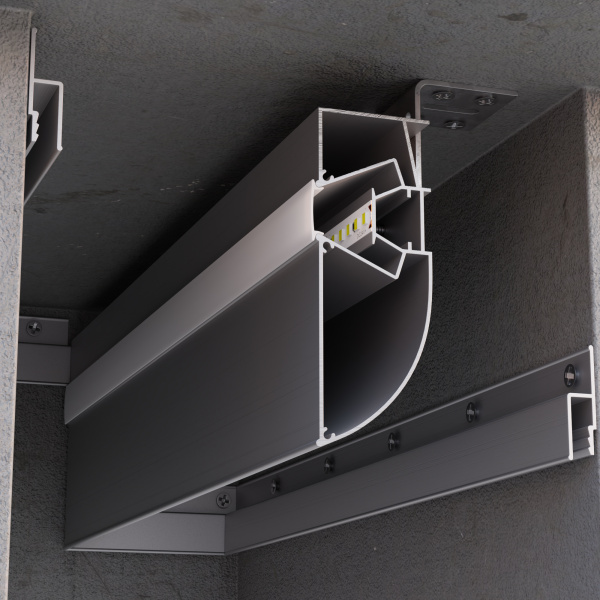 08-58 Профиль алюминиевый для натяжного потолка под светодиодн. ленту (элемент с боковым свечением), 31х85 мм, 2 м APEYRON