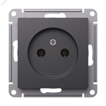 ATLASDESIGN Механизм розетки без заземления без шторок 16А базальт