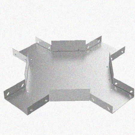 Лоток крестообразный замковый глухой КМЗГ 150х100 УТ1,5, горячее цинкование, S0,8