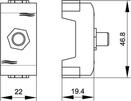 TV розетка оконечная (прямое кабельное соединение), белая, 1мод. DKC