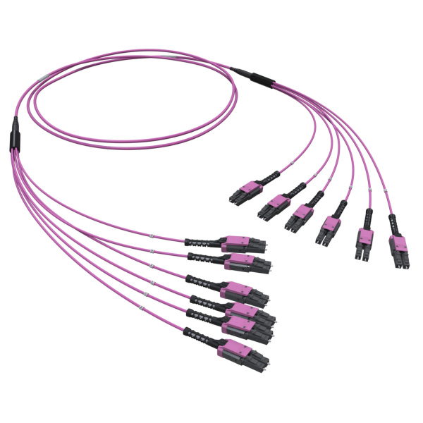 Оптическая разветвительная сборка 12ОВ 50/125 OM4, 6хLC Duplex Uniboot/6хLC Duplex Uniboot, 10м DKC