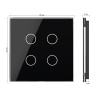 Панель для сенсорного выключателя UK стандарт, 4 клавиши, цвет черный, стекло Livolo