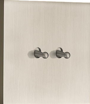 Donel N96 Переключатель на 2 тумблера, Каплевидный, 10AX 250V, Никель, серия DT