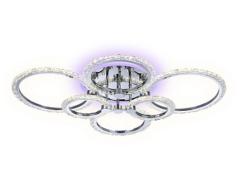 Потолочный светодиодный светильник с пультом FA413/4+2 CH хром 132W 840*600*120 (ПДУ РАДИО 2.4G) Ambrella Light
