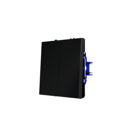 Проходной переключатель встраиваемый Voltum S70 двухклавишный 10А, (графит)