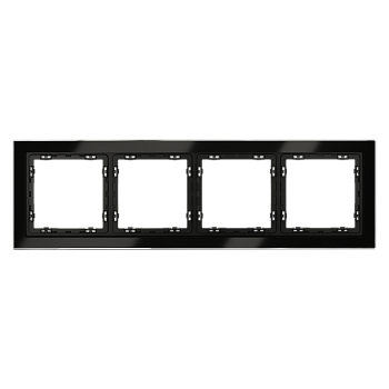 Рамка стеклянная Voltum S70 на 4 поста, (черный, стекло)
