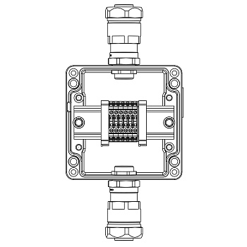 Взрывозащ. клемм. коробка из алюминия TBE-A-12-(6xCBC.2)-1x6018ANP22BKM2SB(A)(C)1Ex e IIC Т5 Gb / Ex tb IIIC T95°C Db IP66 DKC