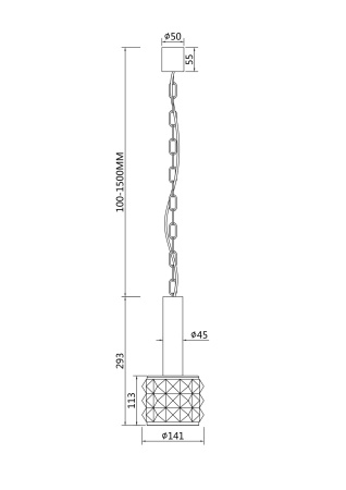 Подвесной светильник 1*E14 40Вт Никель IP20 Rock Me MOD027PL-01N Maytoni