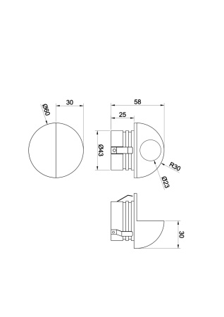 Бра 3Вт 3000K Черный IP20 Mezzo O033WL-L3B3K Outdoor