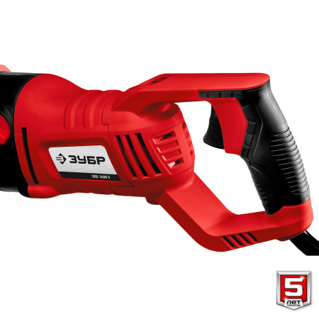 Пила сабельная (электроножовка), ЗПС-1400 Э, 1400 Вт, 0-2800 ход/мин, рез 255 мм (дерево), 20 мм (сталь), ход штока 32 мм, маятник. ход ЗУБР