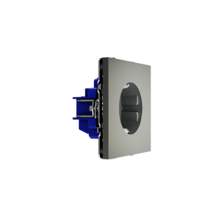 Розетка встраиваемая Voltum S70 с заземлением 16А, (сталь)