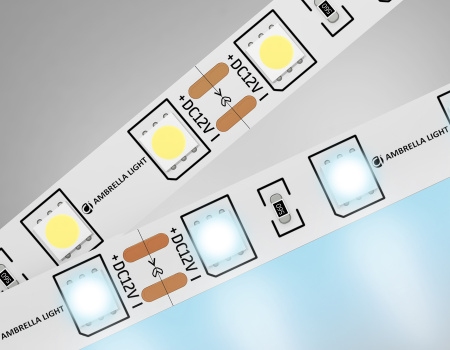 Светодиодная лента GS2003 5050 60Led/ 14.4W m/ 12V IP20 6500K/ 5000*10*1.87mm/ кратность резки 50mm (2 конт.) Ambrella Light