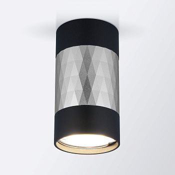 Накладной точечный светильник 1*GU10 серебряный, черный IP20 (a047745) Elektrostandard