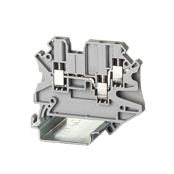 Клемма проходная, винтовой зажим, 3 точки подключения, 2.5 кв.мм, серая DKC