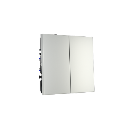 Проходной переключатель встраиваемый Voltum S70 двухклавишный 10А, (сталь)