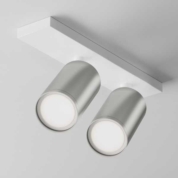 Потолочный светильник 2*GU10 10Вт Белый и Матовое серебро IP20 Ceiling & Wall C051CL-U-2WS Technical Maytoni