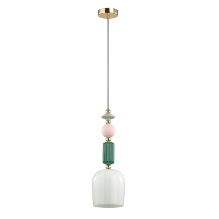 Подвес E14 1*40W CANDY золото/разноцветн./керамика/стекло ODEON LIGHT