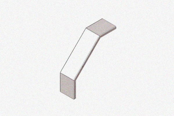 Крышка лотка замкового КЛСЗ 200х60-90 УТ1,5 для поворота трассы вниз на 90, горячее цинкование, S1,0