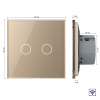 Сенсорный радиоуправляемый выключатель 2 клавиши 1 пост Золотой Livolo