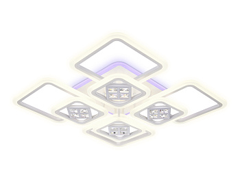 Потолочный светодиодный светильник с пультом FA289/4+4 WH белый 820*820*120 (ПДУ РАДИО 2.4G) Ambrella Light