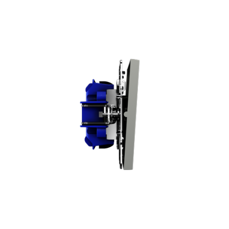 Проходной переключатель встраиваемый Voltum S70 одноклавишный с подсветкой 10А, (сталь)