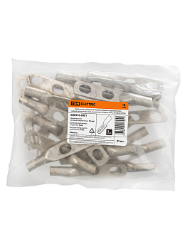 Наконечник кабельный медный луженый под опрессовку с двумя отверстиями под контактные стержни ТМЛ-2 