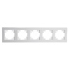 Рамка 5-местная, стекло, STEKKER, GFR00-7005-01М, серия Катрин, белый матовый
