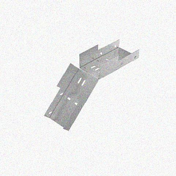 Лоток замковый перфорированный КСЗ 100х100-45 (Rп300) УХЛ1 для поворота трассы вниз на 45, радиус поворота трассы 300 мм, горячее цинкование, S1,5