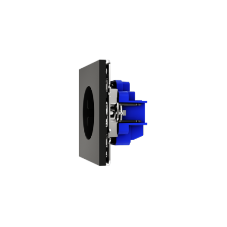 Розетка встраиваемая Voltum S70 с заземлением 16А, (черный матовый)