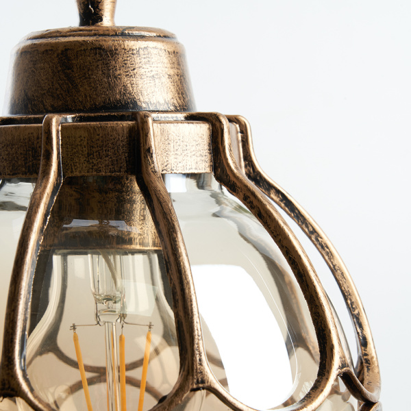 Светильник садово-парковый Feron PL3705 круглый на цепочке 60W 230V E27, черное золото