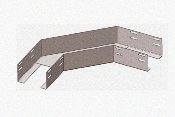 Лоток угловой глухой КГГ 200х100-90 У3 поворот на 90, окрашенный, S1,5