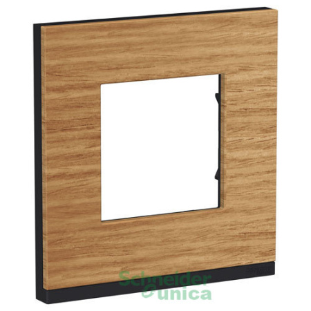Unica Pure Рамка горизонтальная 1 пост . дуб/антрацит IP21 Schneider Electric