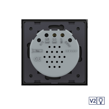 Сенсорный диммер версия 2, 1 клавиша 1 пост Черный Livolo