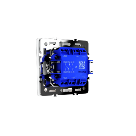 Проходной переключатель встраиваемый Voltum S70 двухклавишный с подсветкой 10А, (белый матовый)