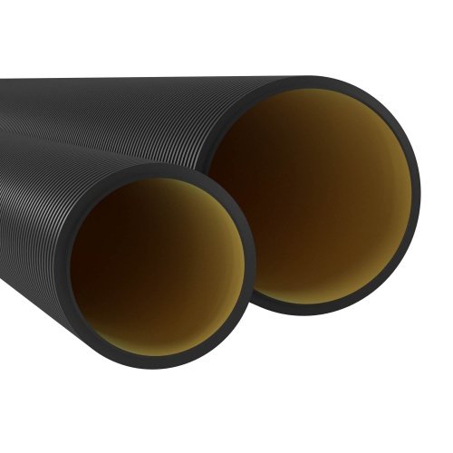 Двустенная труба ПНД жесткая для кабельной канализации д.200мм, SN8, 1010Н, 5,70м, цвет черный DKC фото 2