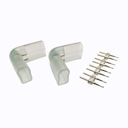 09-131-2 Комплект(2шт) коннекторов ПВХ для углового соединения одностороннего светодиодного неона мини 8*16мм арт.17-32/34/35/36/37/38 Apeyron